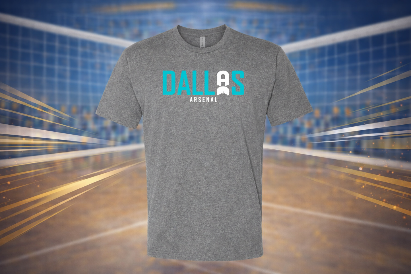 Arsenal grey tee-Teal logo